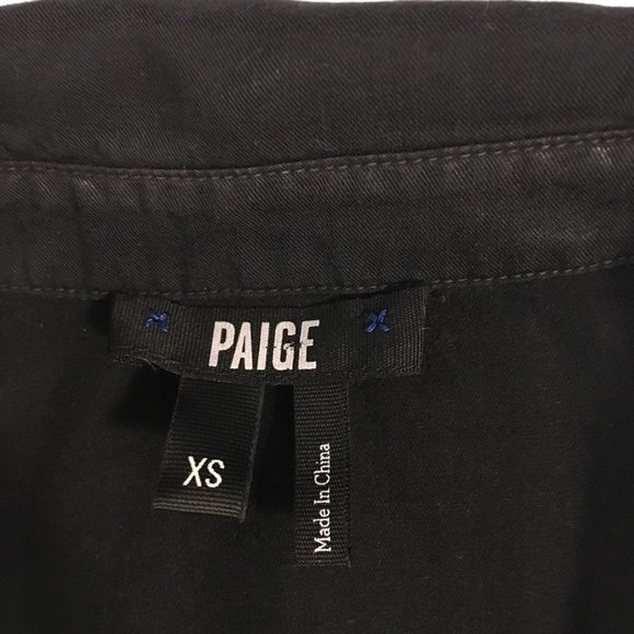 Paige Black Vest Top Buttoned Shirt Sleeveless XS - Picture 4 of 8